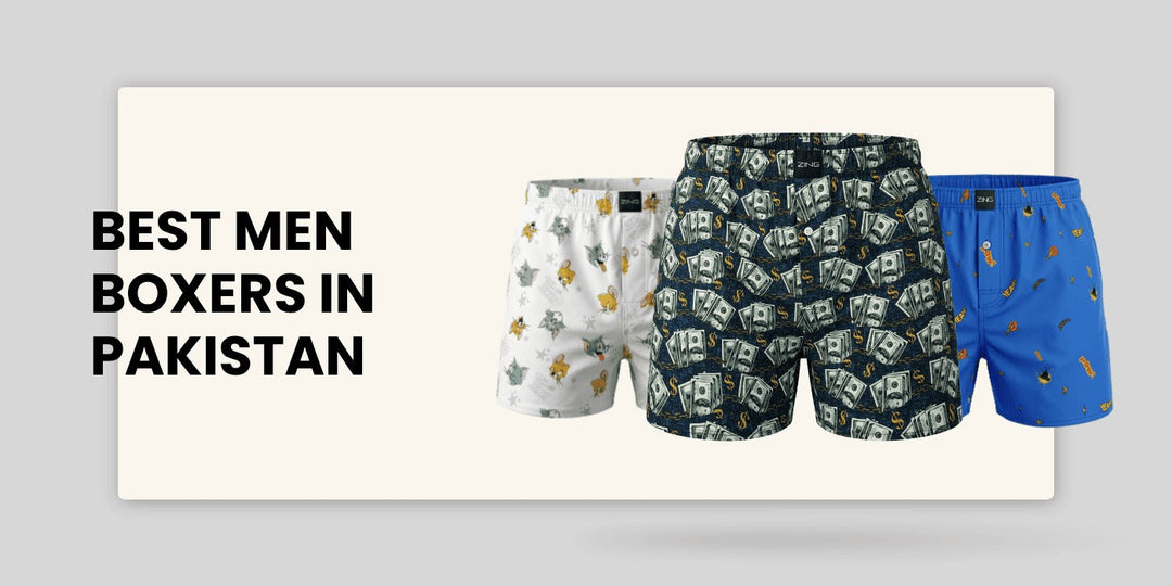 Collection of printed men's boxers in different colors and designs displayed on a clean background.