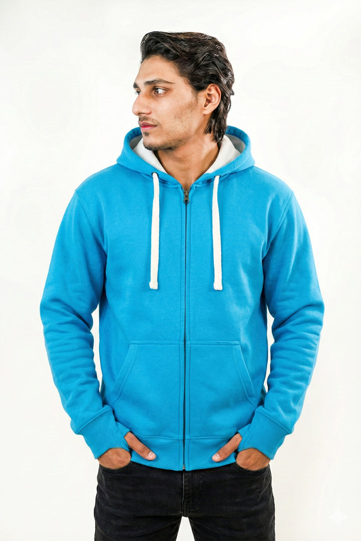 Ultra Premium Comfort Hoodie - Tropical Blue with white rope