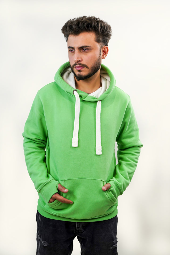 Ultra Premium Comfort Hoodie - Peapod With White Rope