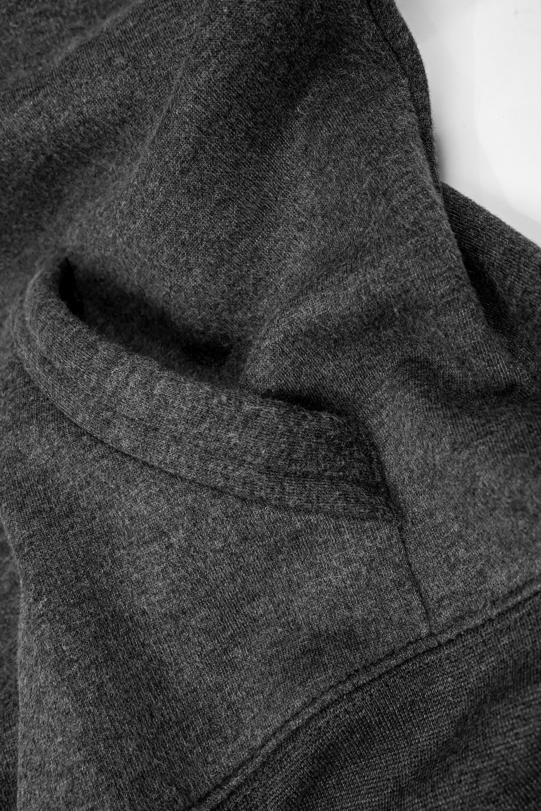 Ultra Premium Comfort Hoodie - Black Melange with White Rope