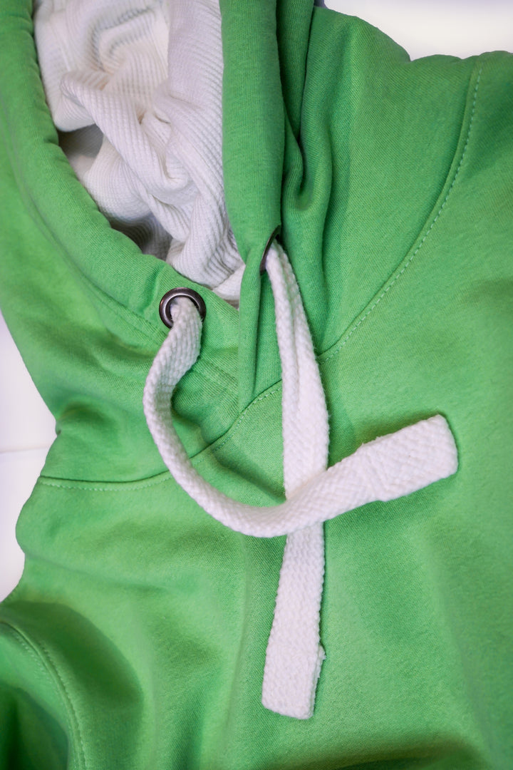Ultra Premium Comfort Hoodie - Peapod With White Rope