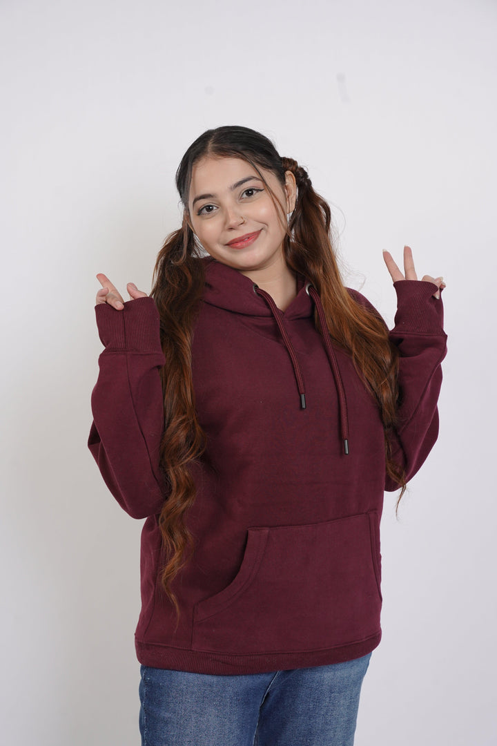 Premium Comfort Hoodie - Maroon Same Rope - Zing Pakistan