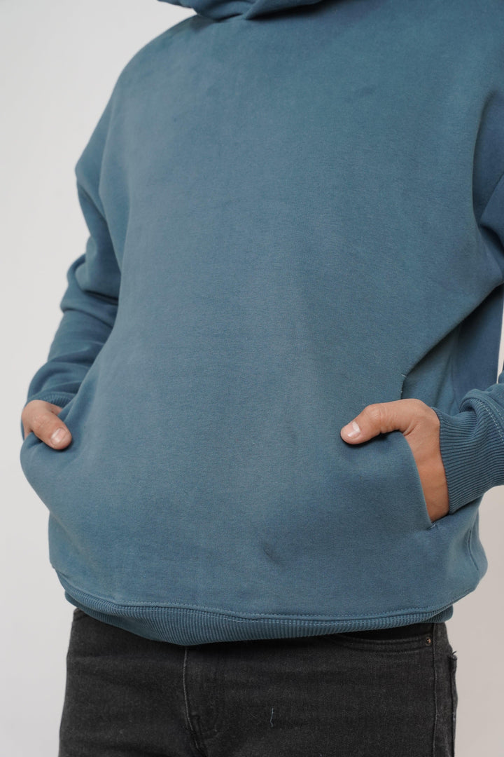 Premium Oversize Hoodie - Slate blue color - Zing Pakistan
