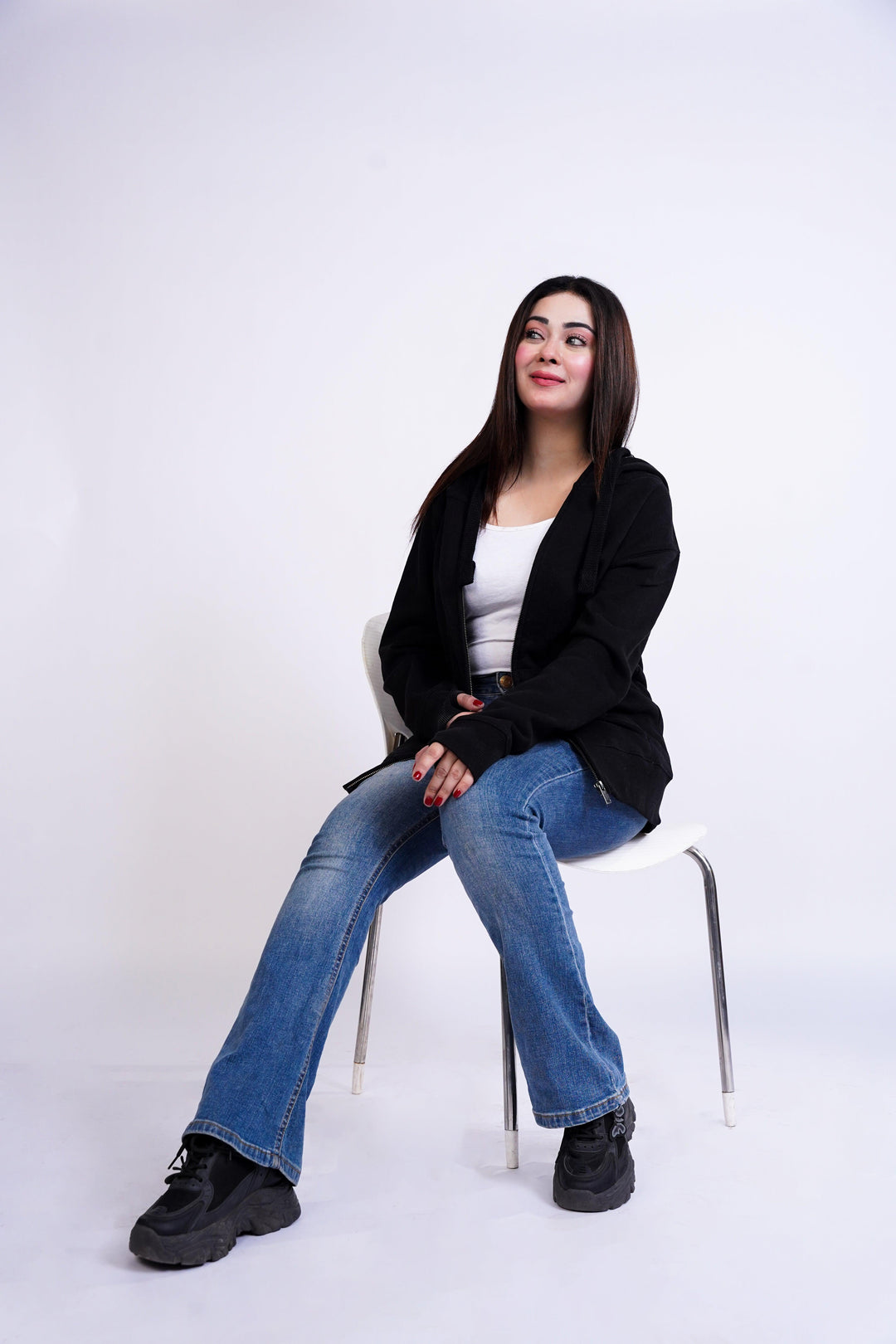 Premium Fit Zip Hoodie - Black Same Rope - Zing Pakistan