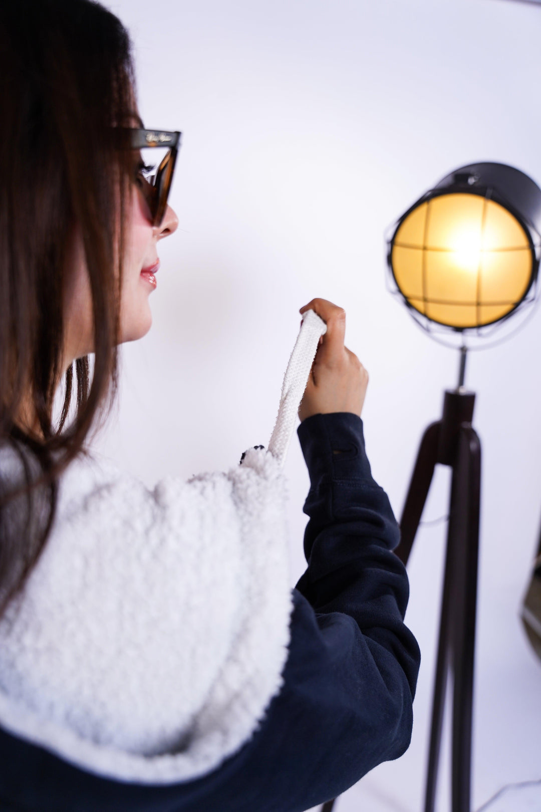 Premium fit zip Hoodie - Navy with White Rope - Zing Pakistan