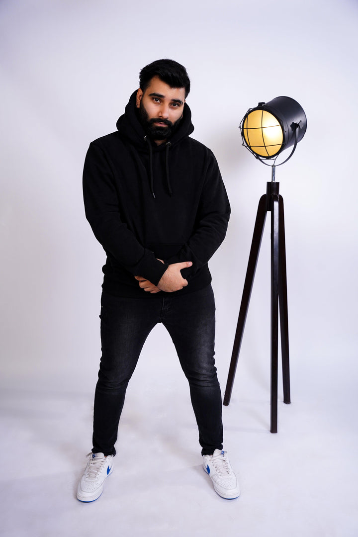 Premium Comfort Hoodie - Black Same Round Rope - Zing Pakistan