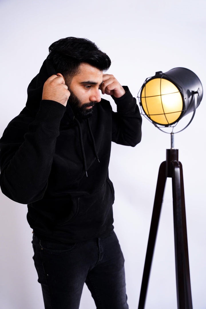 Premium Comfort Hoodie - Black Same Round Rope - Zing Pakistan