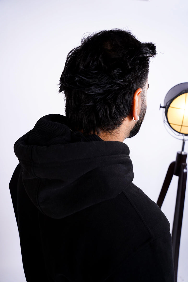 Premium Comfort Hoodie - Black Same Round Rope - Zing Pakistan