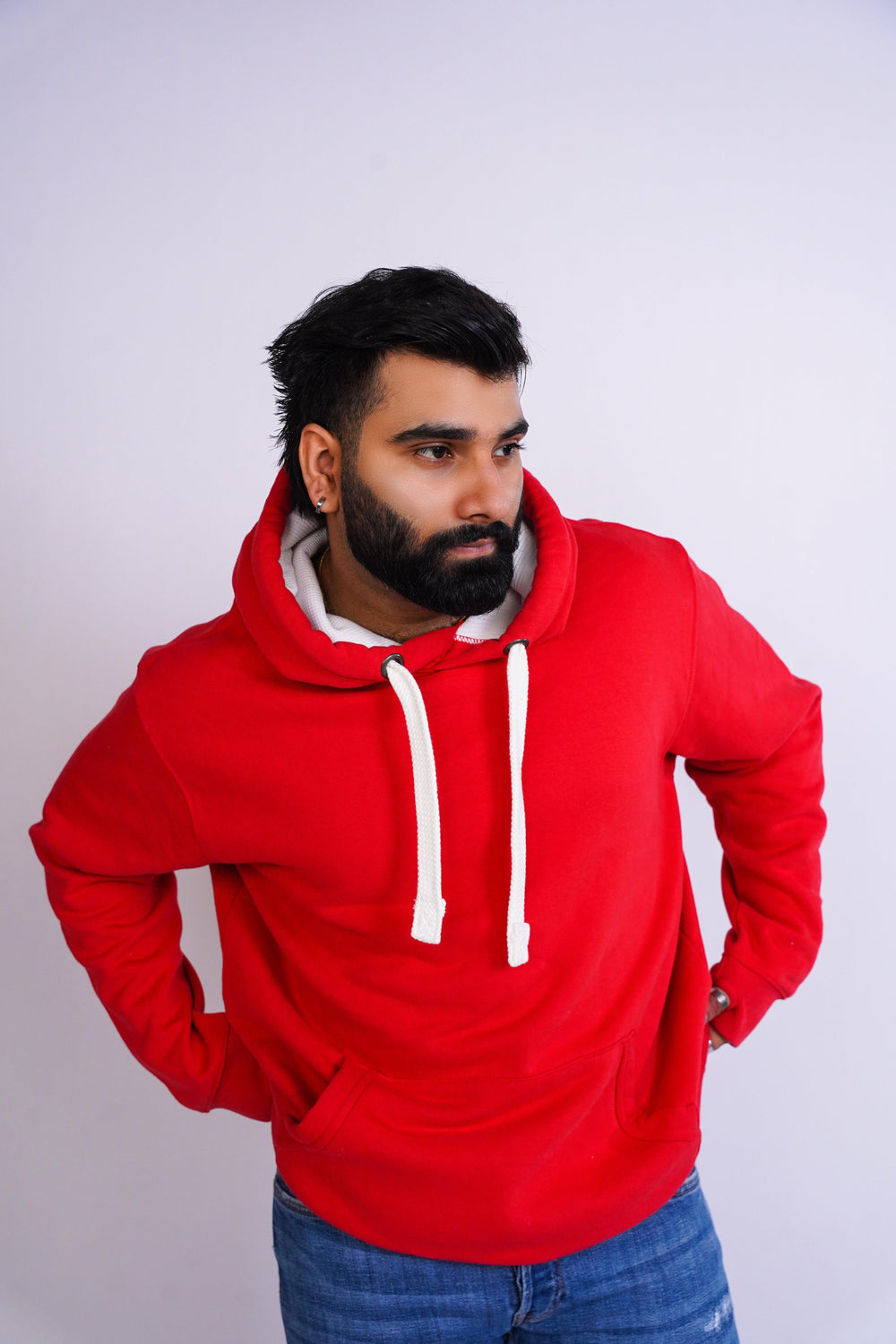 Premium Comfort Hoodie - Red with white Rope - Zing Pakistan