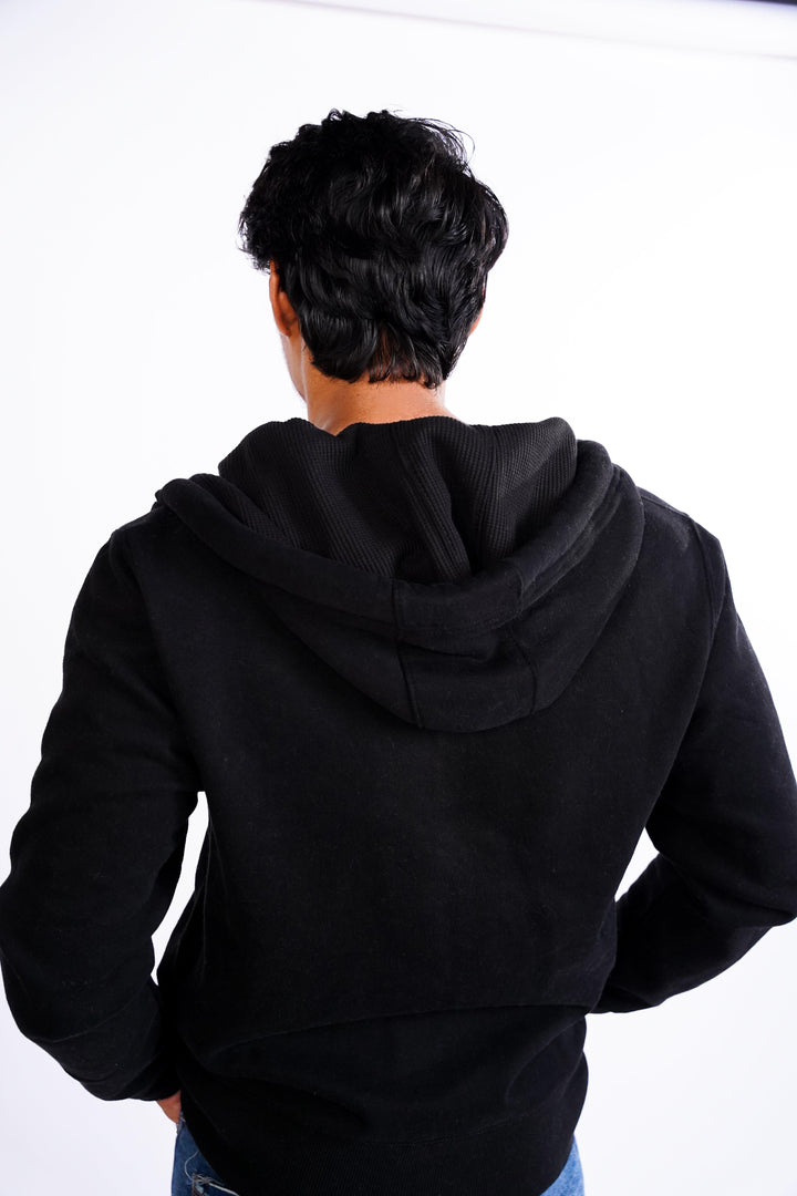 Premium Fit Zip Hoodie - Black Same Rope - Zing Pakistan