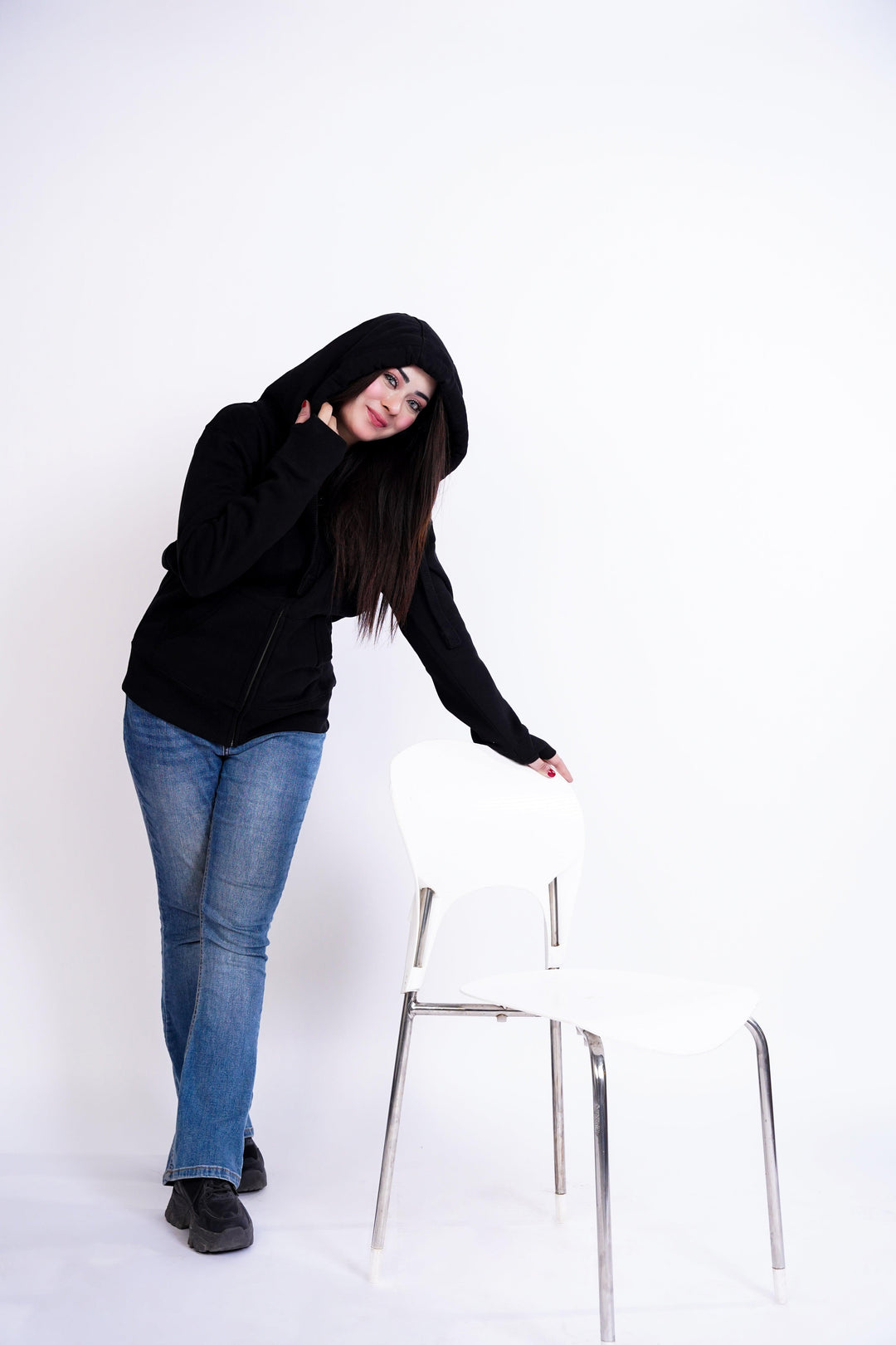 Premium Fit Zip Hoodie - Black Same Rope - Zing Pakistan