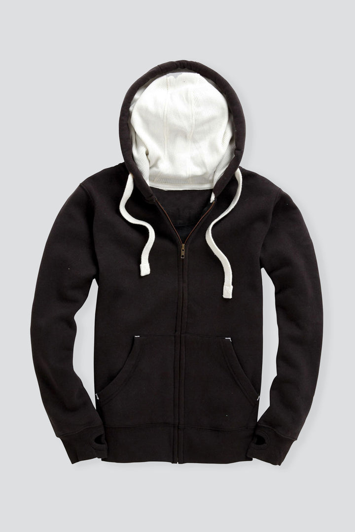Ultra Premium fit zip Hoodie - Dusty Black with White Rope