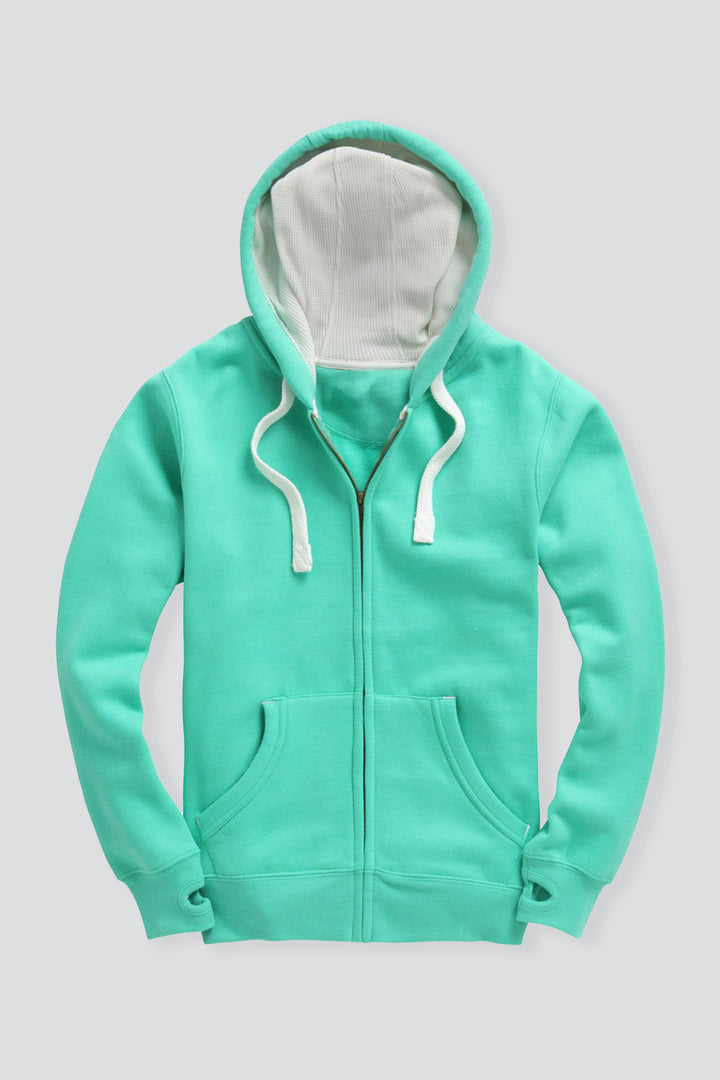 Ultra Premium Fit zip Hoodie - Gumdrop Green With White rope