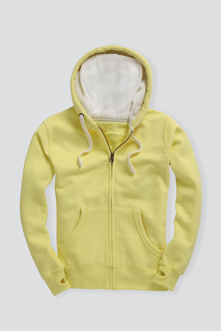 Ultra Premium Fit Zip Hoodie - Lemon Drop with White Rope