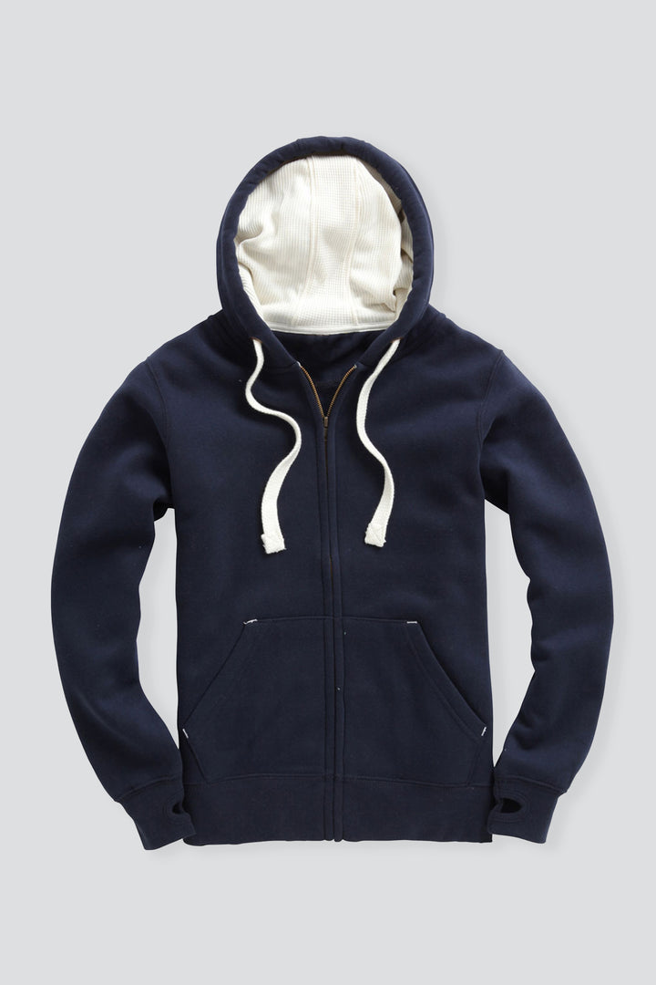 Ultra Premium fit zip Hoodie - Navy with White Rope
