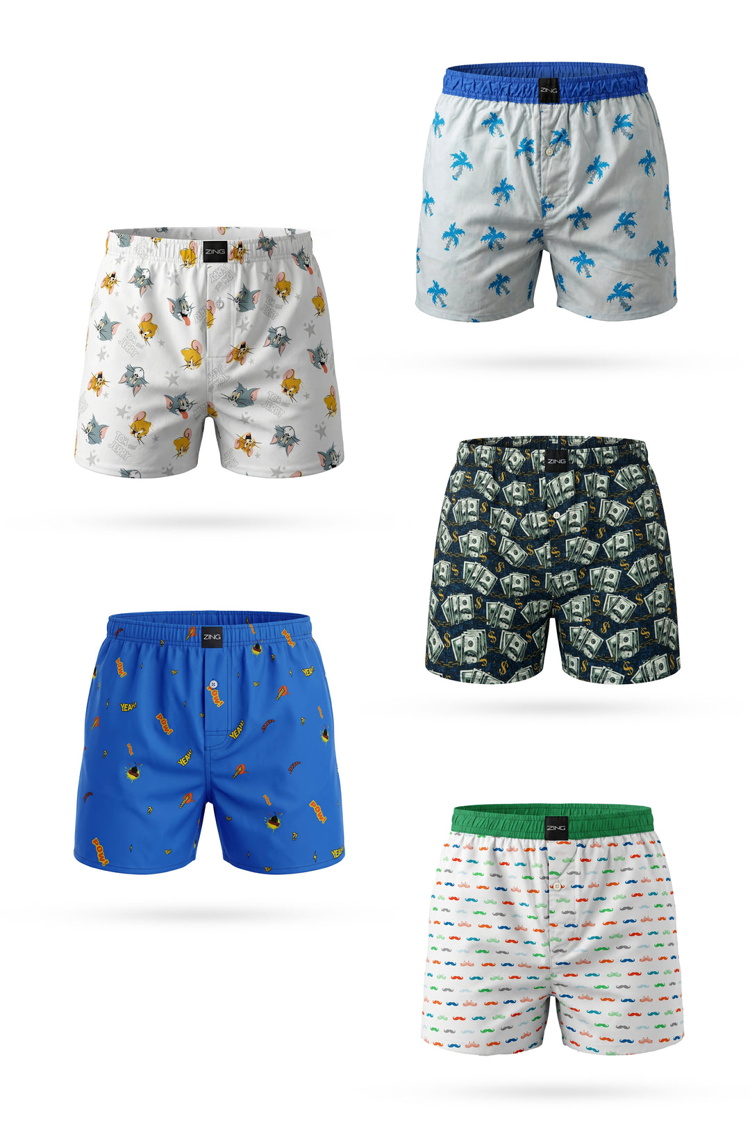 Pack of 5 - ZINGX Boxers