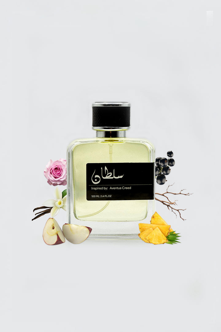  100 ml Sultan perfume bottle with ingredients
