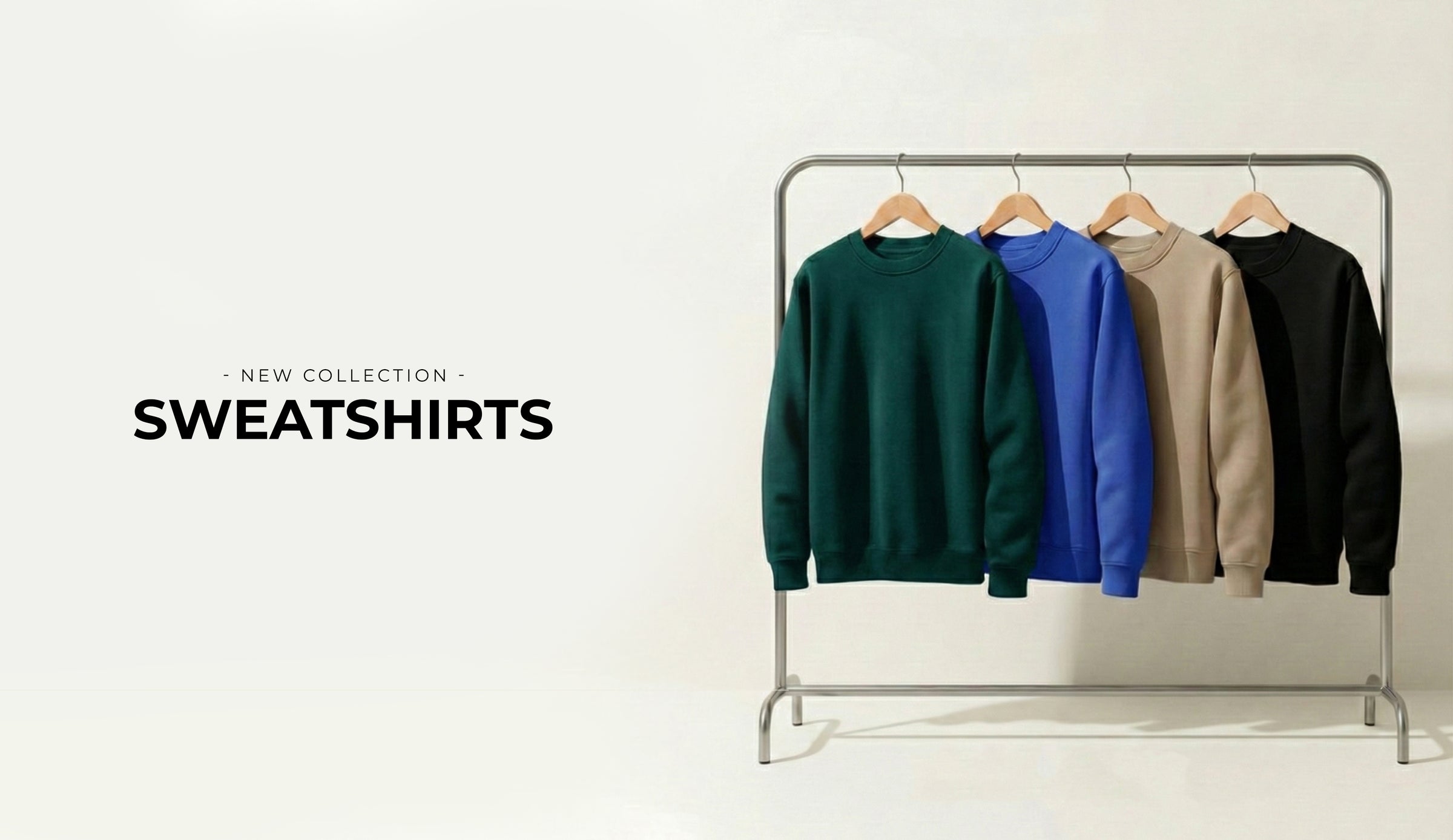 premium winter sweatshirt displayed on rack 